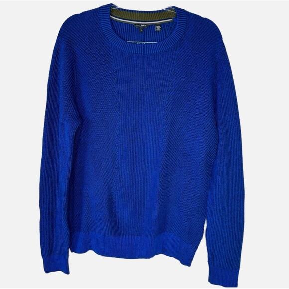 NEW without tags Ted Baker Mixme Directional Crewneck Sweater - BLUE / BLACK - Picture 1 of 10